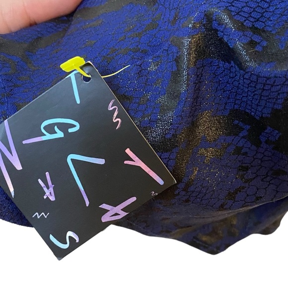 NWT Mustard Seed navy and black snake print cutout mini dress- M - Picture 9 of 10